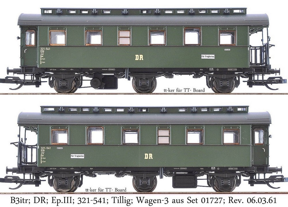 B3itr; DR; Ep.III; 321-541; Tillig; Wagen-3 aus Set 01727; Rev. 06.03.61