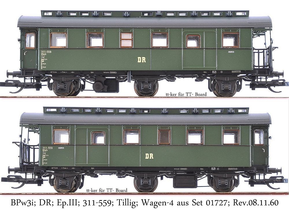 BPw3i; DR; Ep.III; 311-559; Tillig; Wagen-4 aus Set 01727; Rev. 08.11.60