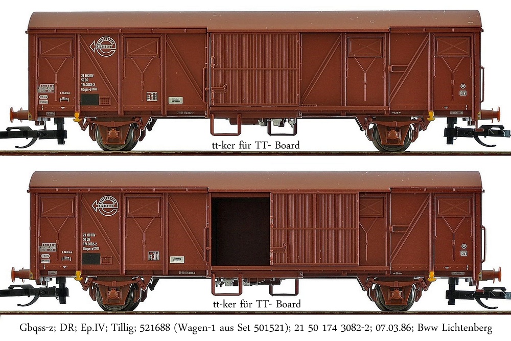 Gbqss-z; DR; Ep.IV; Tillig; 521688 (Wagen-1 aus Set 501521)