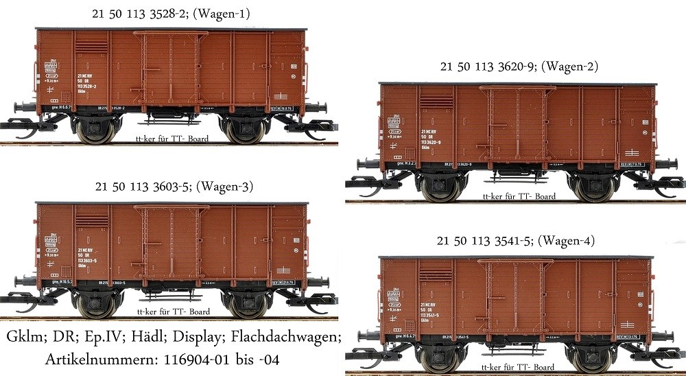 Gklm; DR; Ep.IV; Hädl; Display; Herbst-2016; Flachdachwagen; 116904-01 bis -04