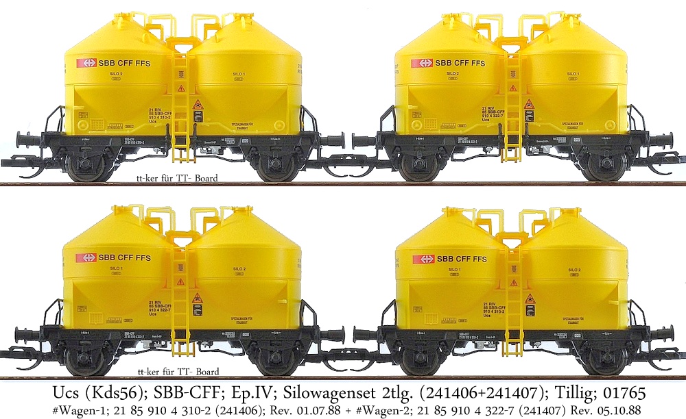 2tlg. Güterwagenset Ucs ( Kds56); SBB; Ep.IV; Tillig; 01765
