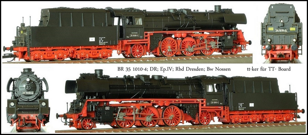BR 35 1010-4 mit Umbau-Tender 2'2'T26 (von 23 002); DR; Ep.IV; Tillig; umgenummert; Rbd Dresden; Bw Nossen