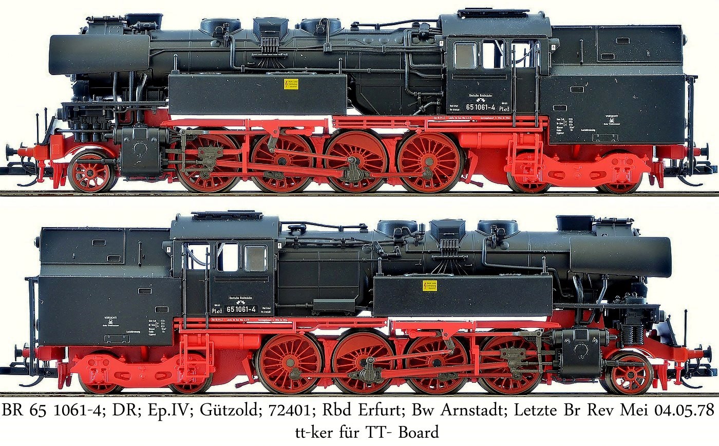 BR 65 1061-4; DR; Ep.IV; Gützold; 72401; Rbd Erfurt; Bw Arnstadt; Letzte Br Unt Mei 04.05.78