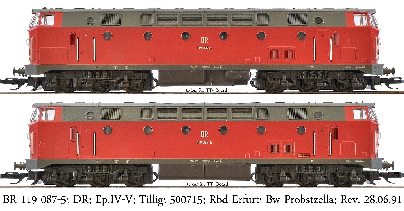 BR 119 087-5; DR; Ep. IV-V; Tillig; 500715; Rbd Erfurt; Bw Probstzella; 28.06.91