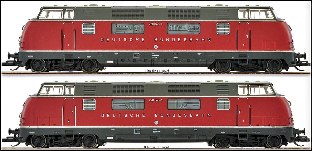 BR 220 043-4; DB; Ep.IV; Tillig; 501491; BD Hamburg; Bw Hamburg-Altona; Aw Nürnberg; 04.02.66