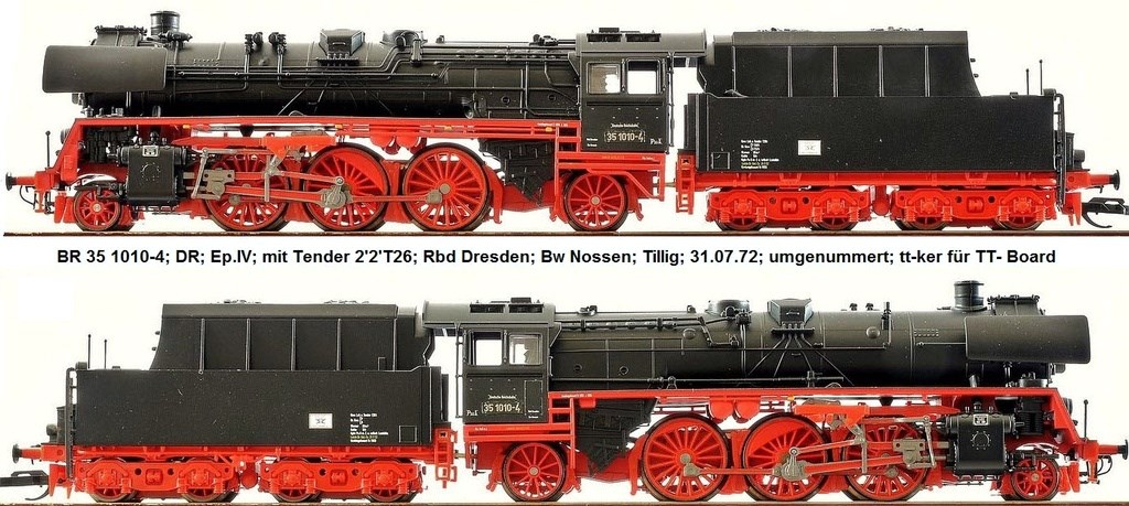 BR 35 1010-4 mit Tender 2'2'T26; DR; Ep.IV; Tillig; umgenummert; Rbd Dresden; Bw Nossen