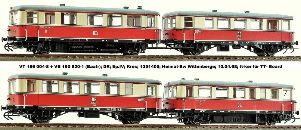 BR 186 004-8 + VB 190 820-1 (Baatr); DR; Ep.IV; Kres; 1351405; Heimat-Bw Wittenberge; 10.04.68