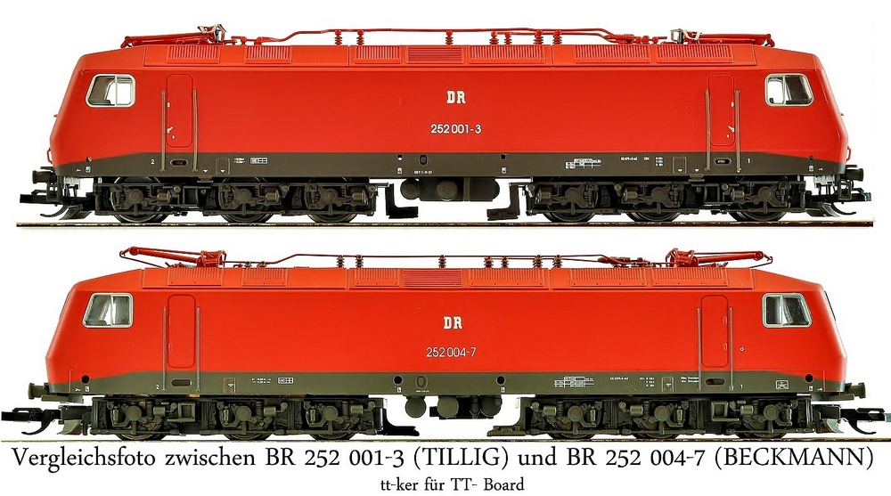 Vergleichsfoto BR 252 001-3 (TILLIG) und BR 252 004-4 (BECKMANN)