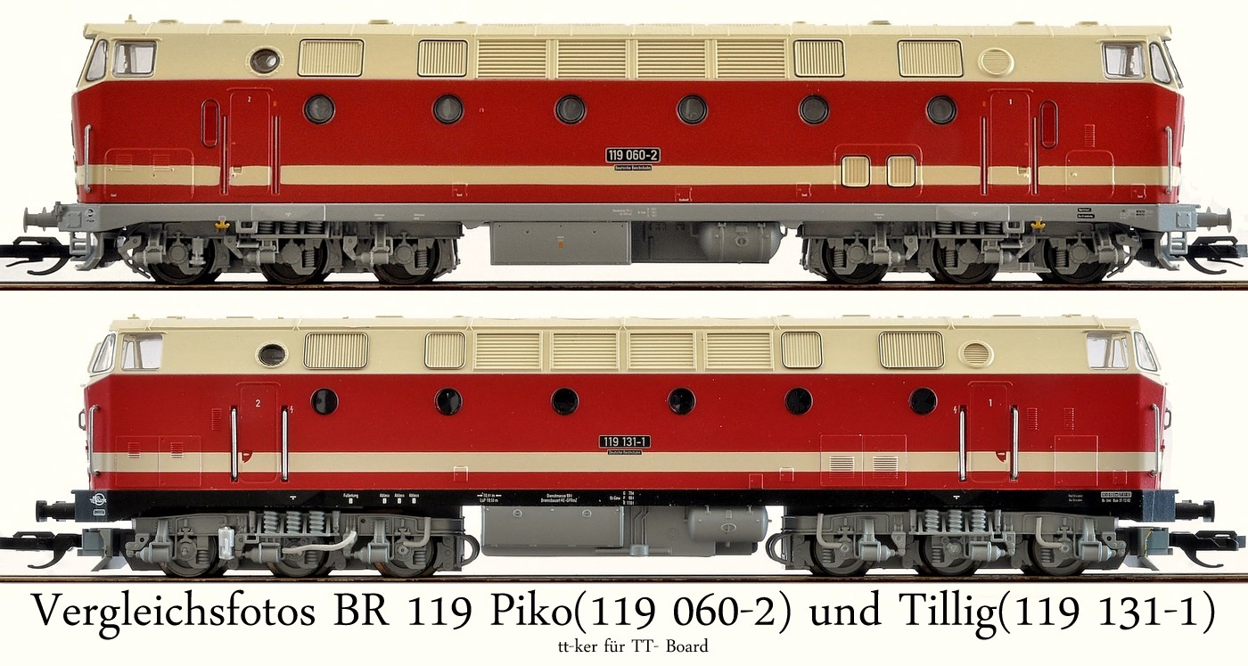 Vergleichsfotos BR 119 Piko(119 060-2) und Tillig(119 131-1)